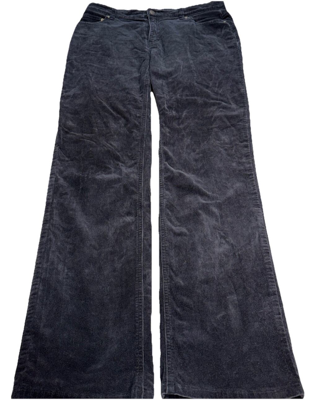 Charter Club Black Corduroy Wide Leg Pants Women’s 6 Stretch Trouser